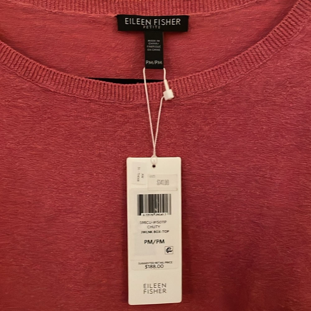 Eileen Fisher Petite Organic Linen Top. Size Petite Medium. - Picture 2 of 5